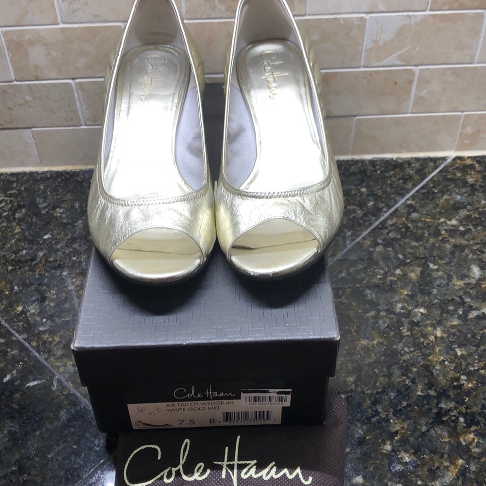 Cole Haan Air Tali Gold Wedge 7.5